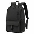Mochila 30 x 15 x 45 cm de tejido sintético negro con bolsillos para uso diario
