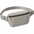 Riñonera 26 x 7 x 15 cm de piel sintética gris con correa ajustable estilo urbano
